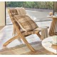 Beli Folding Armchair in solid wood and beige rope VeryForma