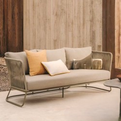 Saco 3-Sitzer-Outdoor-Sofa aus grünem Seil und Stahl VeryForma