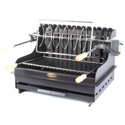 Barbecue Le Marquier Mendy acier noir avec Tournebroche 62x45